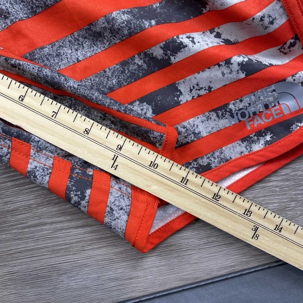 The North Face Mens Whitecap Boardshorts Red Grey Stripes 34 Swim‎ Beach